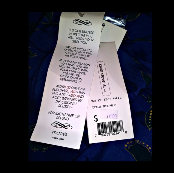 Karin Stevens 2 Piece Dress Set Blue Size 12 NWT's - Picture 5 of 5